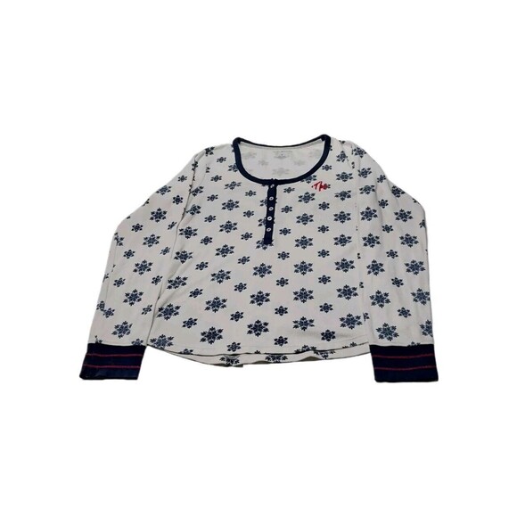 Tommy Hilfiger 2 pc Thermal Medium Womens Pajama Set Snowflakes Read Description - Picture 14 of 16